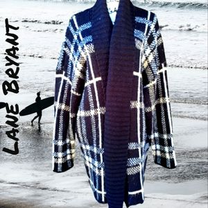 Lane Bryant Black Plaid Cardigan
